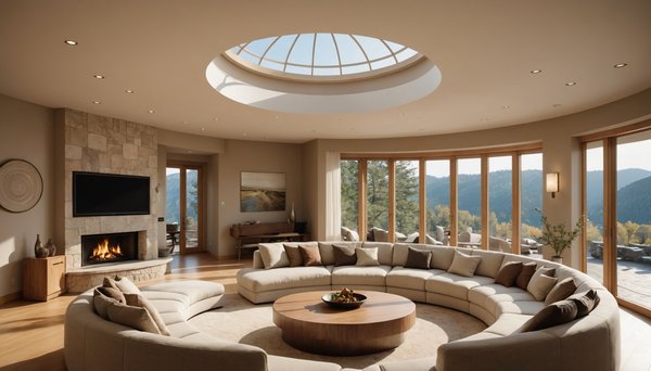 Découvrez l'intérieur chaleureux d'une maison ronde unique